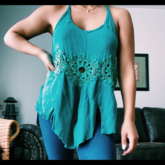 *FREE PEOPLE* Sundial Turquoise Tank Top - Picture 4 of 10